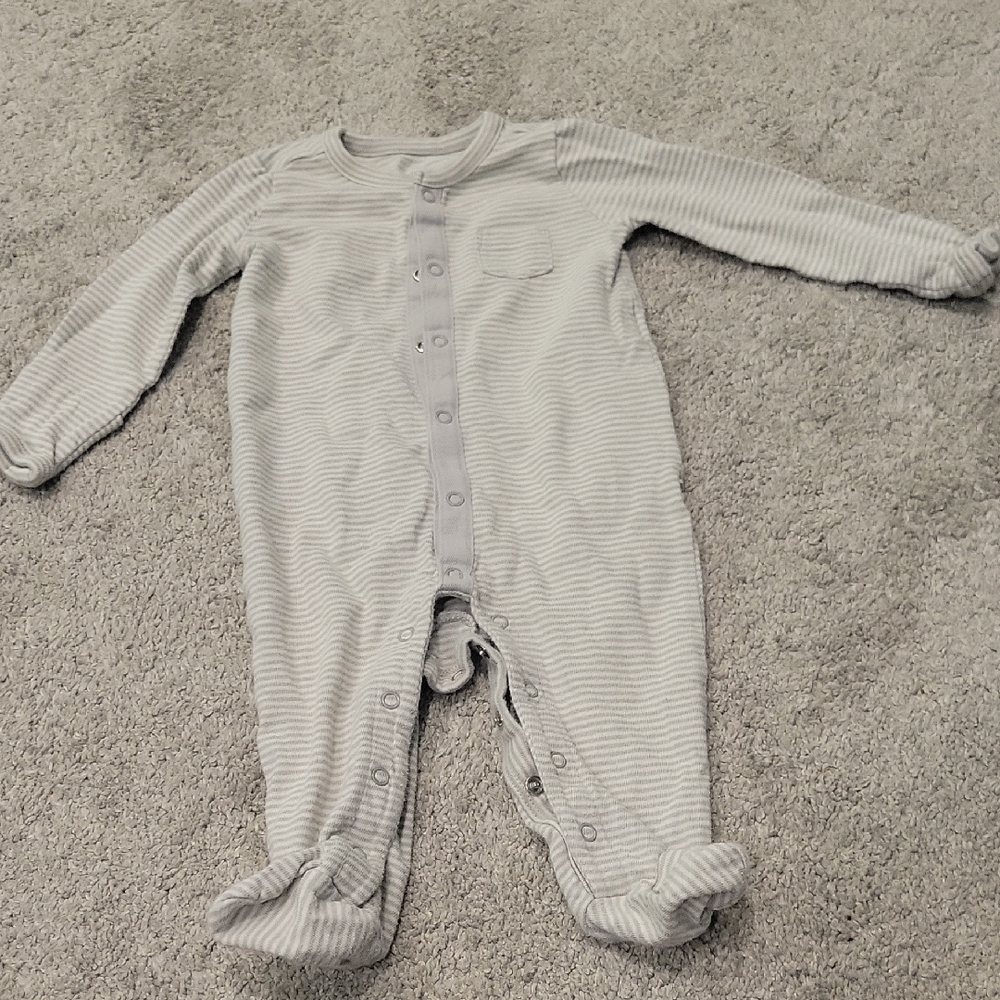 GAP Gray Footie One Piece with Minimalist Design